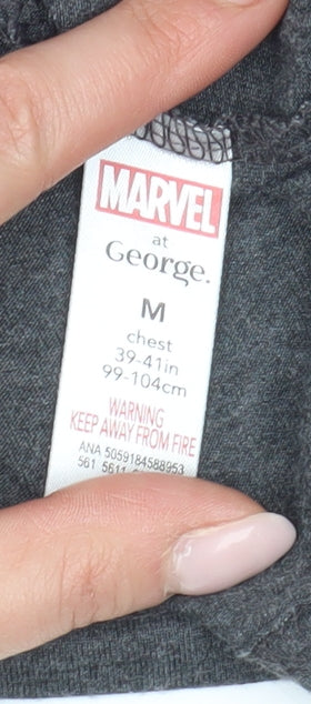 Marvel Men's Grey Deadpool Graphic T-Shirt Medium