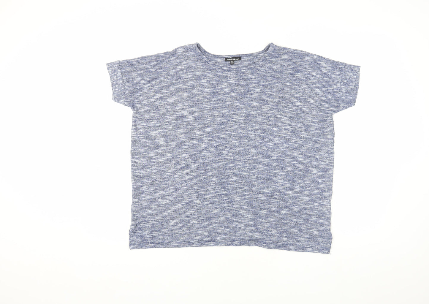 Womens UK Size 8 Warehouse Blue Basic T-Shirt