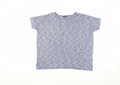 Womens UK Size 8 Warehouse Blue Basic T-Shirt