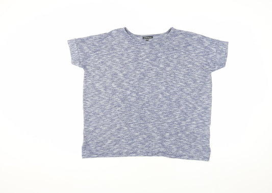 Womens UK Size 8 Warehouse Blue Basic T-Shirt