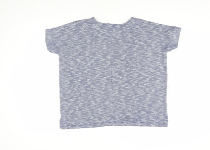 Womens UK Size 8 Warehouse Blue Basic T-Shirt