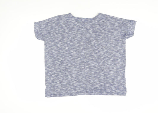 Womens UK Size 8 Warehouse Blue Basic T-Shirt