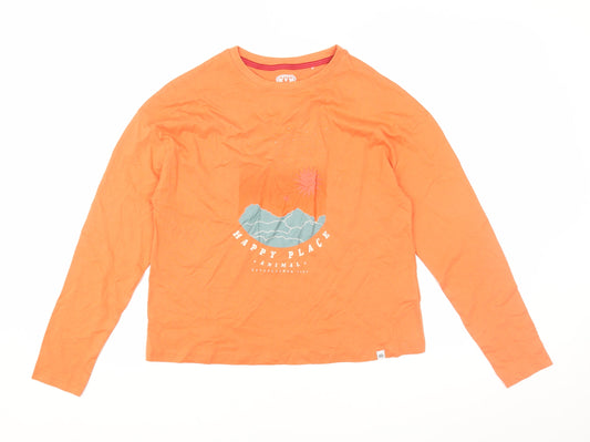 Animal Women's Orange Graphic T-Shirt Size 8