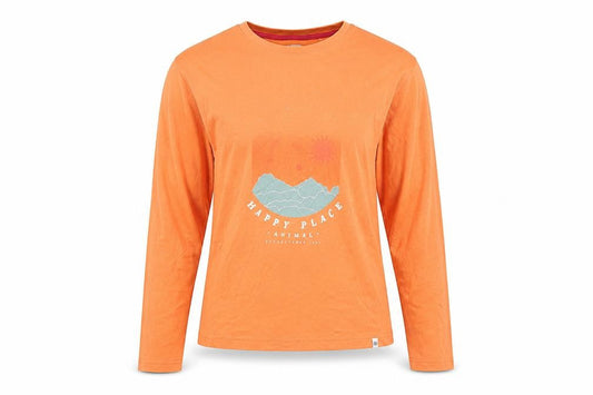 Animal Women's Orange Graphic T-Shirt Size 8
