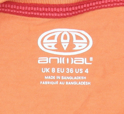 Animal Women's Orange Graphic T-Shirt Size 8