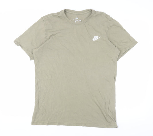 Nike Men's Green Athletic Fit Logo T-Shirt, Medium