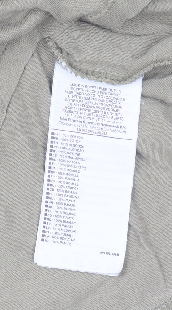 Nike Men's Green Athletic Fit Logo T-Shirt, Medium