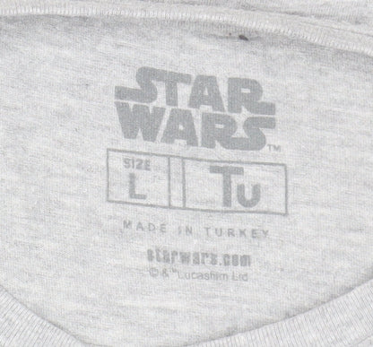 Star Wars Men's Grey T-Shirt L Christmas AT-AT