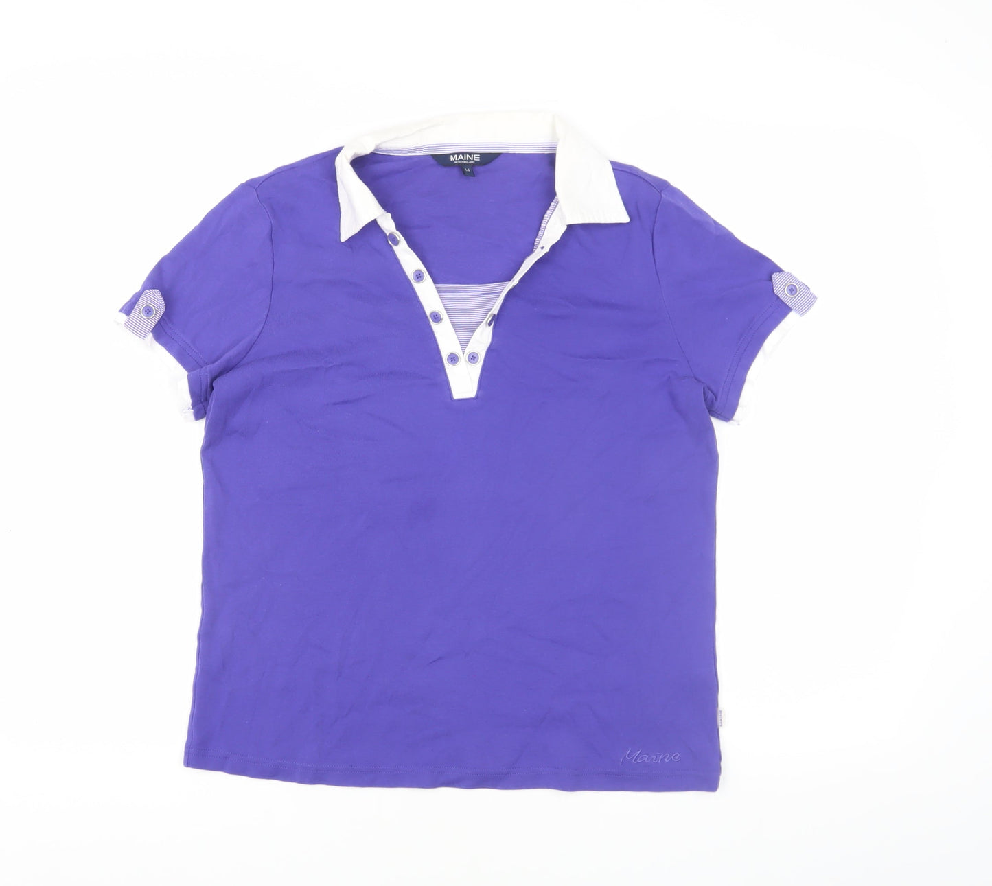 Maine New England Women Purple Polo Size 14