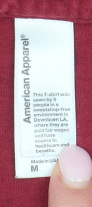 Mens UK Size M American Apparel Red  T-Shirt