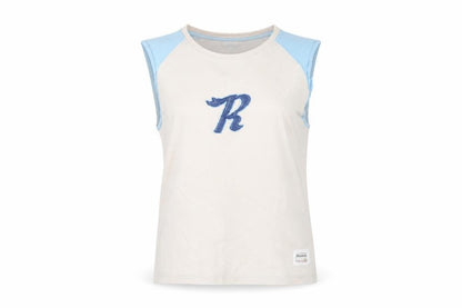 Front view of Reebok unisex beige sleeveless tank m casual