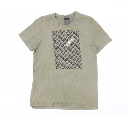 Adidas Men's Green Medium Short Sleeve T-Shirt