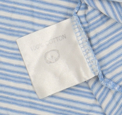 EWM Women's Blue Striped Polo Shirt S