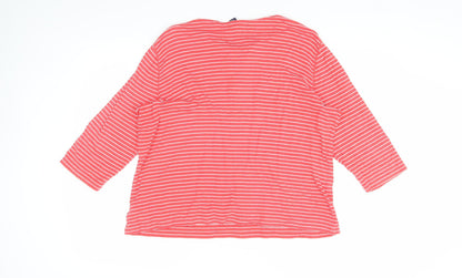 Chaps Women's Red Striped T-Shirt, XL, Casual Style