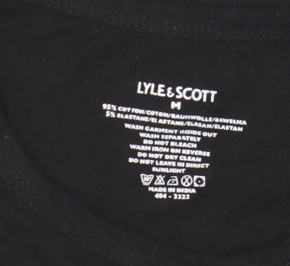 Lyle & Scott Men's Black Crew Neck T-Shirt, Size M