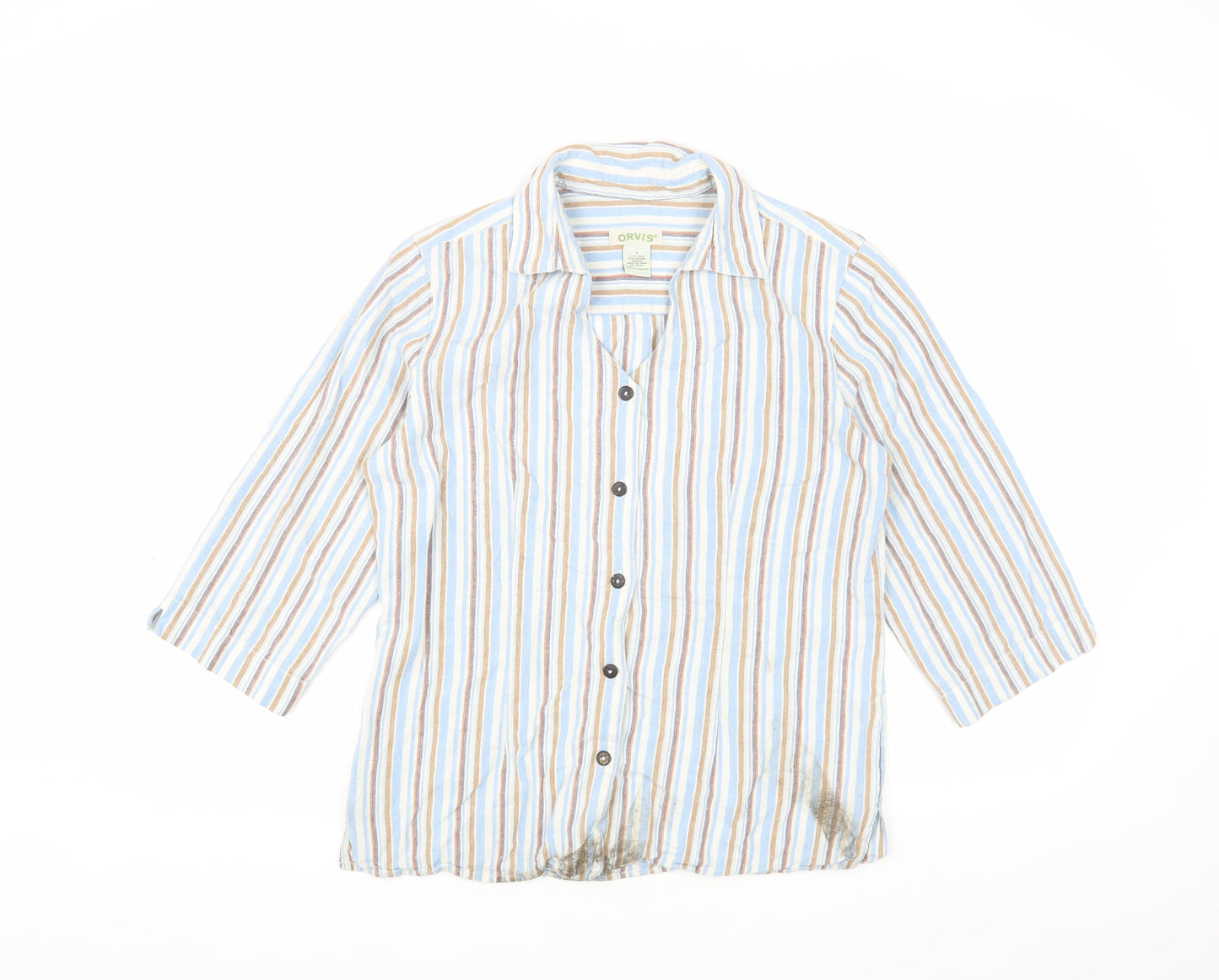 Womens UK Size S Orvis Multicoloured Basic Button-Up