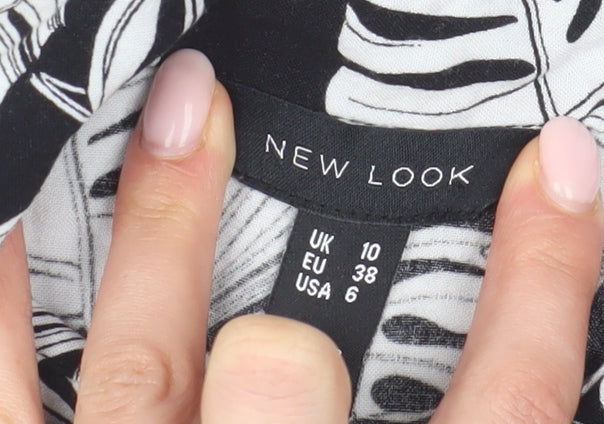 Womens UK Size 10 New Look Black  Button-Up