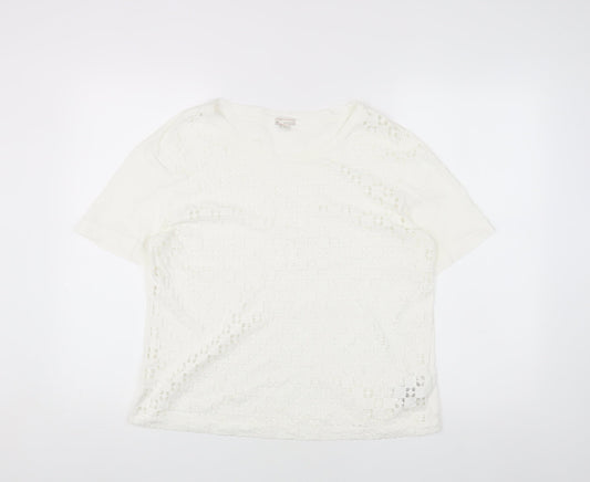 Womens UK Size M Gap White Basic T-Shirt