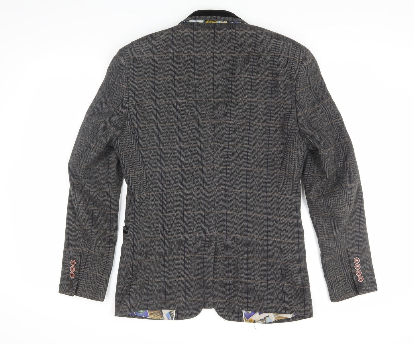 Voeut Grey Tweed Blazer, Unisex, Size 36, Classic Check