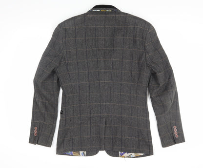 Voeut Grey Tweed Blazer, Unisex, Size 36, Classic Check
