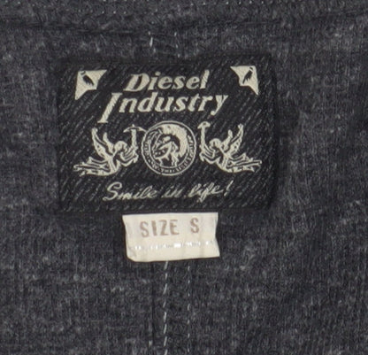 Diesel Grey Long Sleeve V-Neck Cotton T-Shirt S