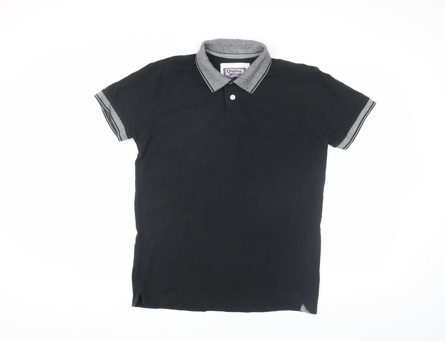 Charles Wilson Men's Black Polo Shirt, Medium, Classic Fit