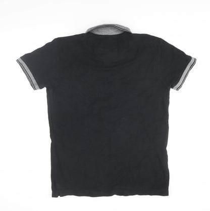 Charles Wilson Men's Black Polo Shirt, Medium, Classic Fit