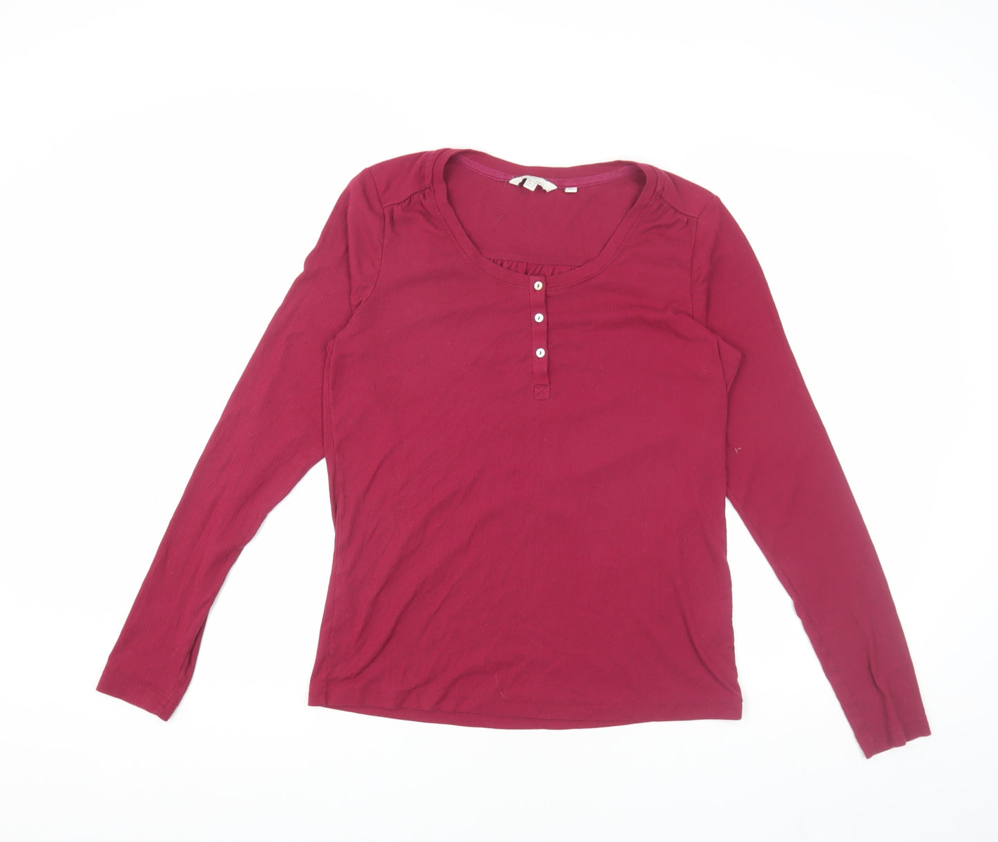 Fatface Women’s Red Long Sleeve Henley Jersey Top