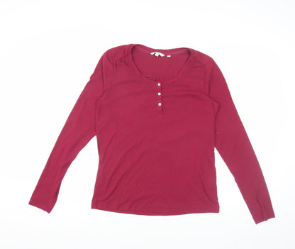 Fatface Women’s Red Long Sleeve Henley Jersey Top