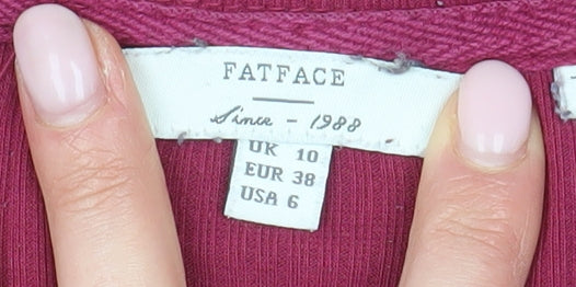 Fatface Women’s Red Long Sleeve Henley Jersey Top