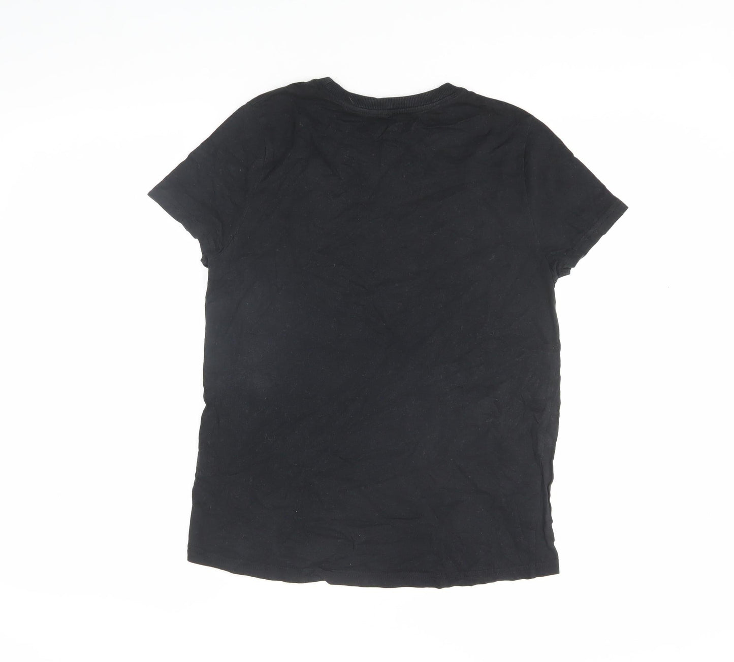 Womens UK Size XS Disney Black Basic T-Shirt