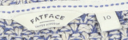 FatFace Women's Blue Pullover Jumper Round Neck Size 10