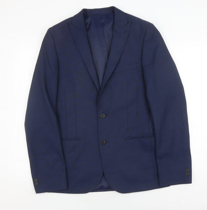 Mens UK Size 38 Moss London Regular Blue Suit Jacket