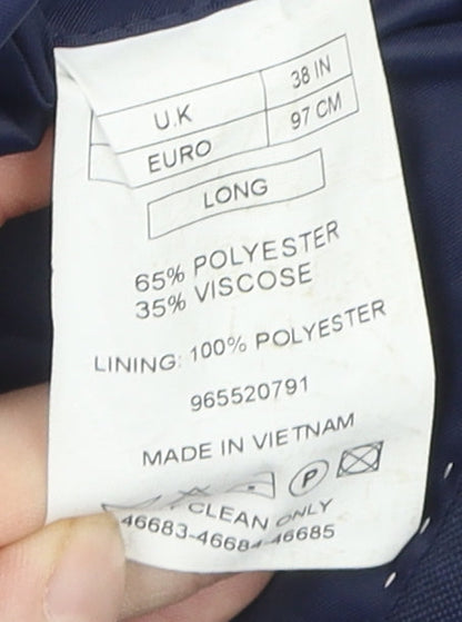 Mens UK Size 38 Moss London Regular Blue Suit Jacket