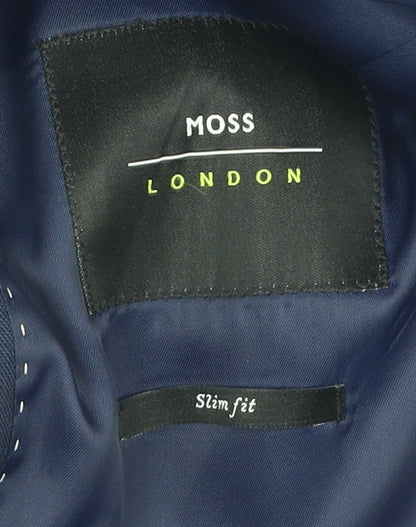 Mens UK Size 38 Moss London Regular Blue Suit Jacket