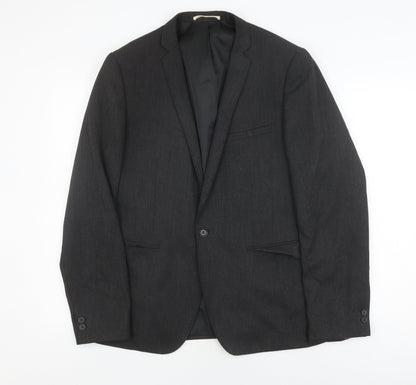 Mens UK Size 40 Moss London Regular Black Suit Jacket