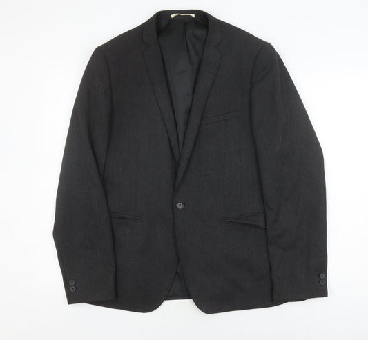 Mens UK Size 40 Moss London Regular Black Suit Jacket