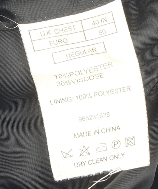 Mens UK Size 40 Moss London Regular Black Suit Jacket