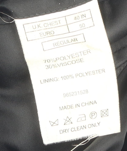 Mens UK Size 40 Moss London Regular Black Suit Jacket