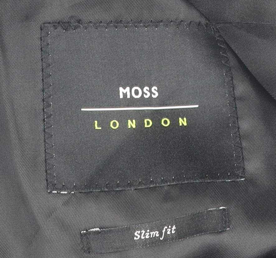 Mens UK Size 40 Moss London Regular Black Suit Jacket