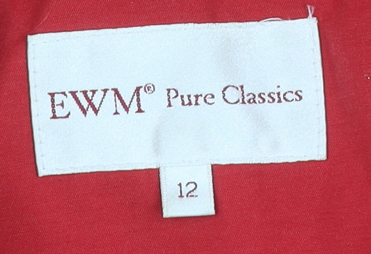 Womens UK Size 12 EWM Red Overcoat