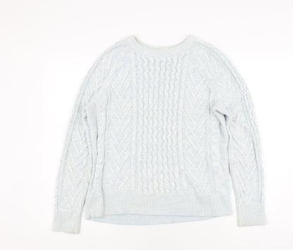 Gap Women's Blue Cable-Knit Jumper M Knit Pullover