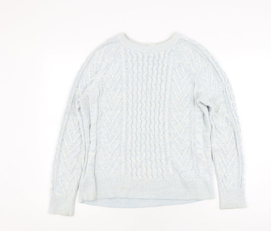 Gap Women's Blue Cable-Knit Jumper M Knit Pullover
