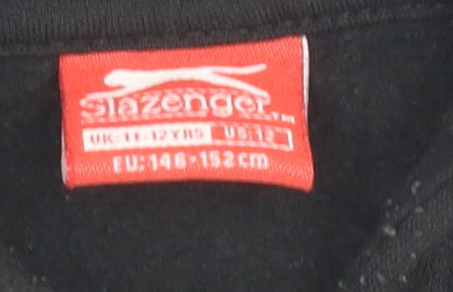 Slazenger Boys Black Pullover Hoodie, Size 11-12 Years