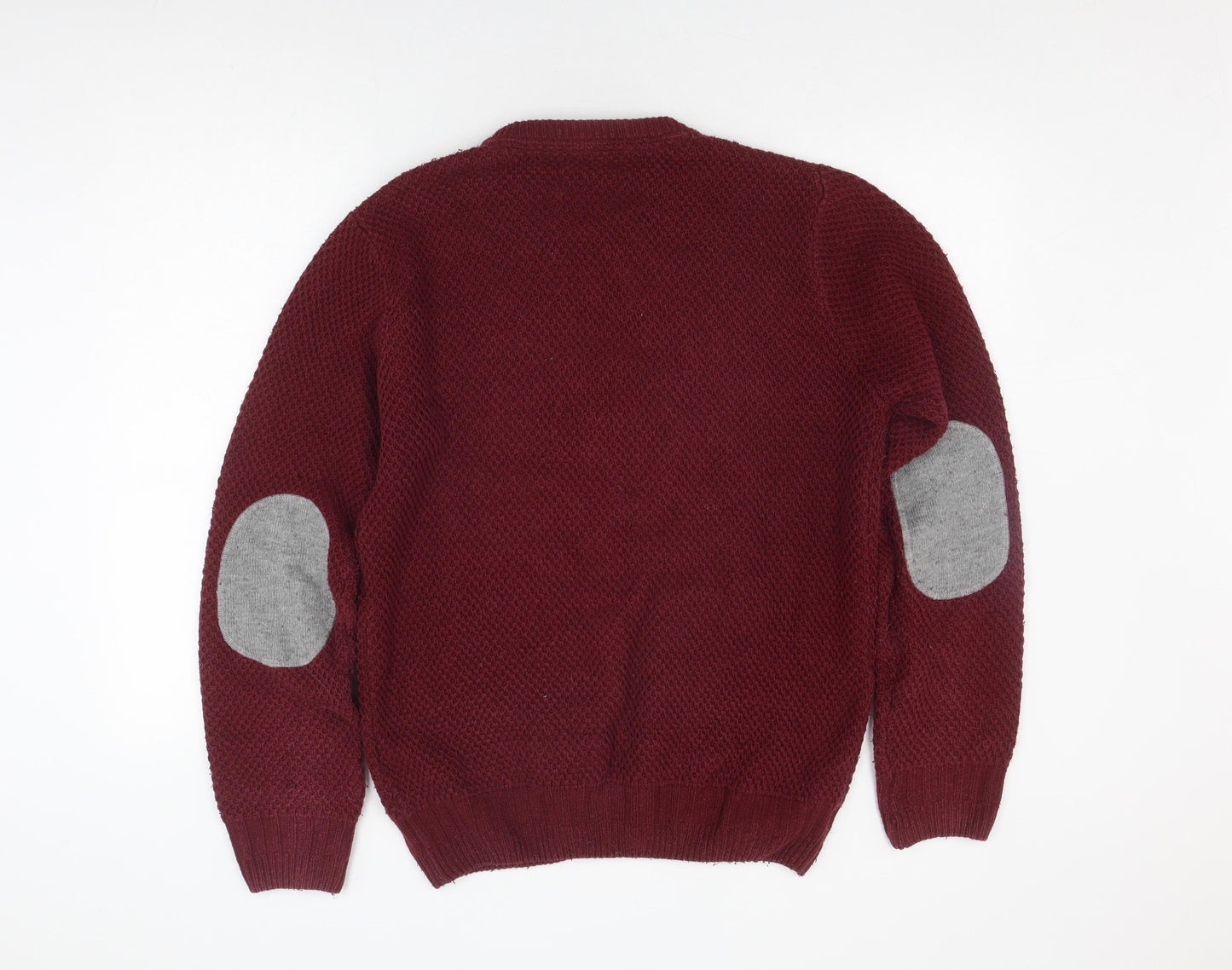 Bellfield Men's Red Medium Crew Knit Pullover Jumper