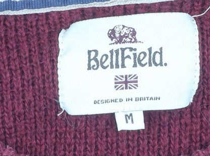 Bellfield Men's Red Medium Crew Knit Pullover Jumper