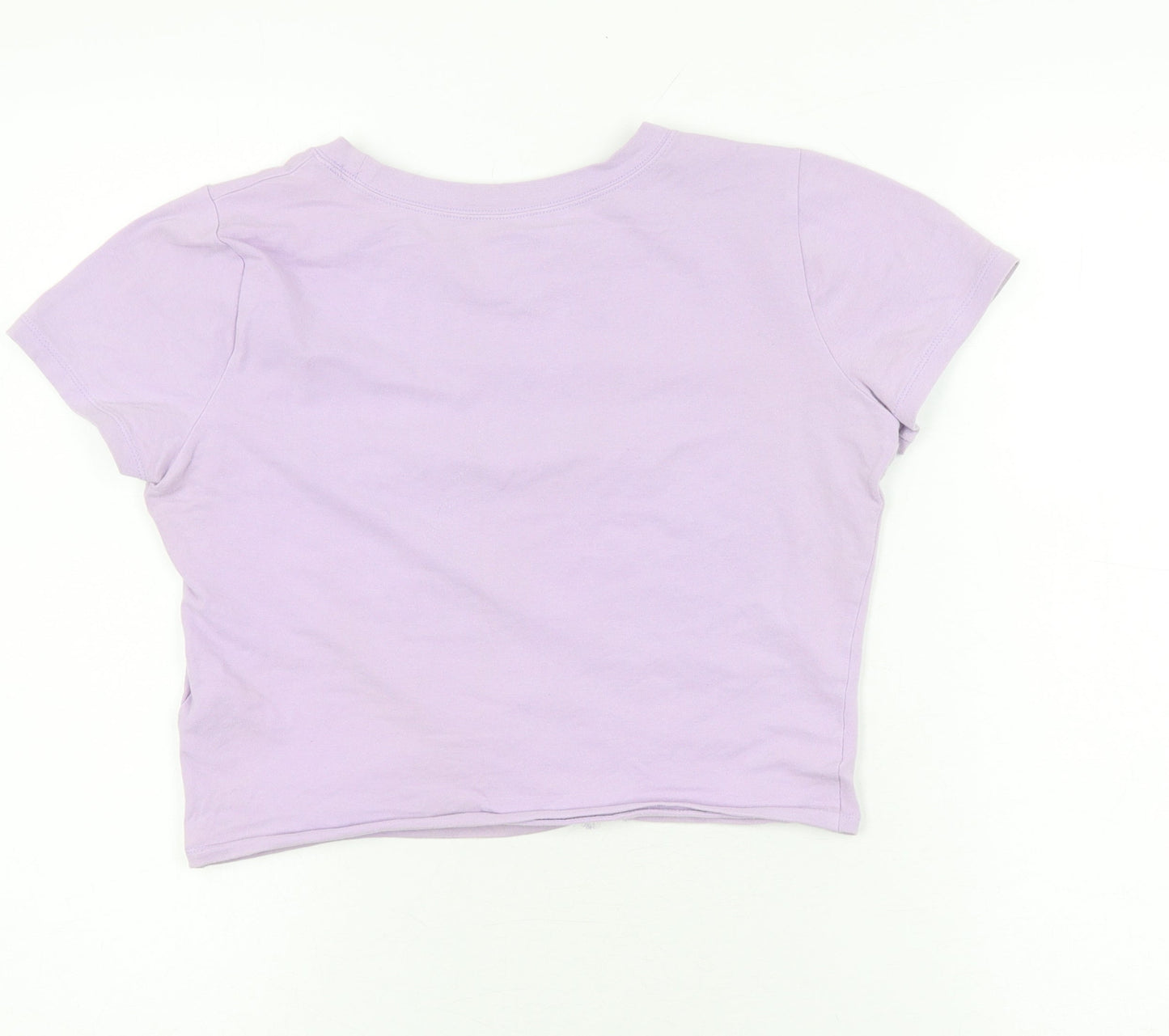 Womens UK Size M Hollister Purple Cropped T-Shirt