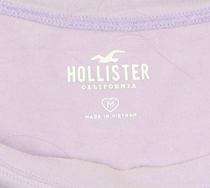 Womens UK Size M Hollister Purple Cropped T-Shirt
