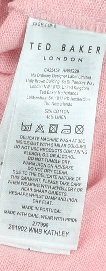Womens UK Size 12 Ted Baker Pink Basic Blouse