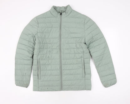 Unisex Adults UK Size M JACK & JONES Green Puffer Jacket